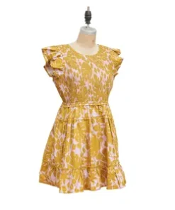 Wholesale Summer Lady Dress Adorned with Blossom Patterns Flowy Skirt